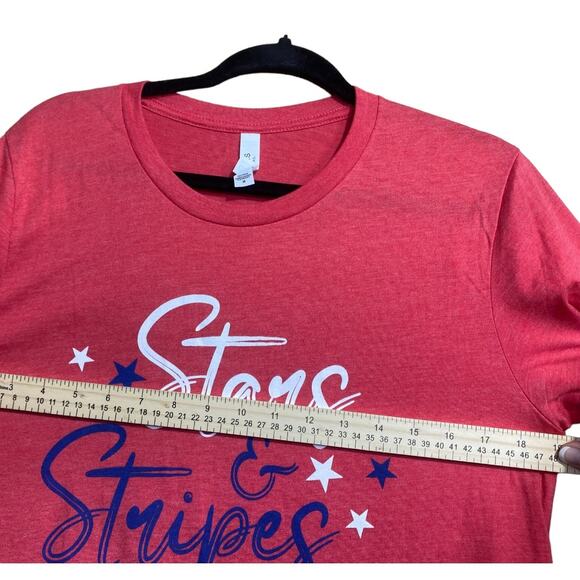 Red Stars & Stripes graphic tee on Bella Canvas Medium - Picture 5 of 5